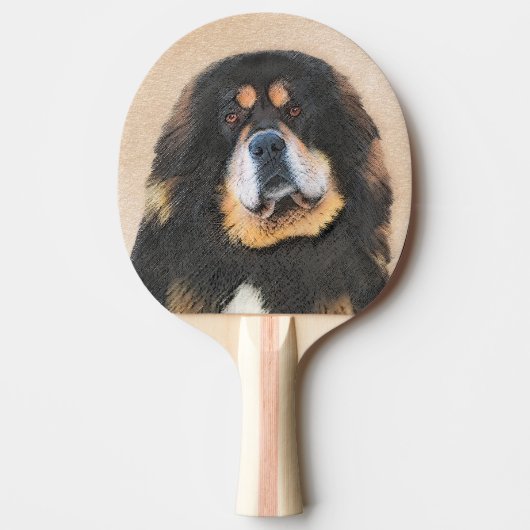 Tibetan Mastiff-schildering - Cute Original Dog Ar Tafeltennisbatje (Voorkant)
