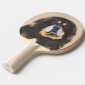 Tibetan Mastiff-schildering - Cute Original Dog Ar Tafeltennisbatje (Voorkant Gekanteld)