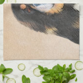 Tibetan Mastiff-schildering - Cute Original Dog Ar Theedoek (Gevouwen)