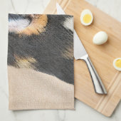 Tibetan Mastiff-schildering - Cute Original Dog Ar Theedoek (Quarter Fold)