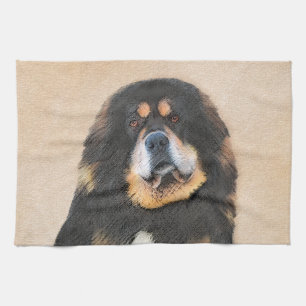 Tibetan Mastiff-schildering - Cute Original Dog Ar Theedoek