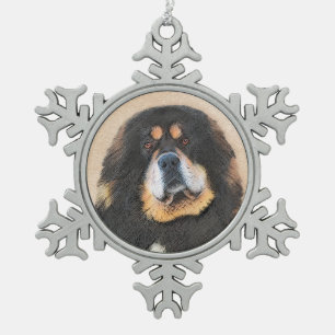 Tibetan Mastiff-schildering - Cute Original Dog Ar Tin Sneeuwvlok Ornament