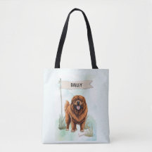 Tibetan Mastiff-waterverf gepersonaliseerde hond