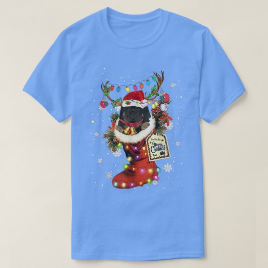 Tibetan Mastiff Xmas opstart Kerstmis winter Sn T-shirt (Design voorkant)