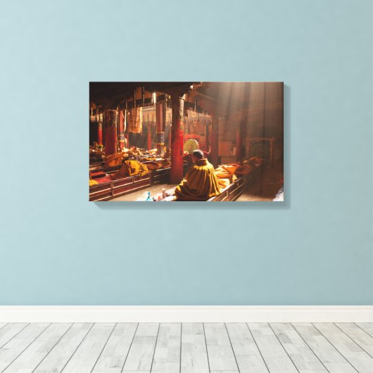 Tibetan Monk Canvas druk (Insitu (Houten vloer))