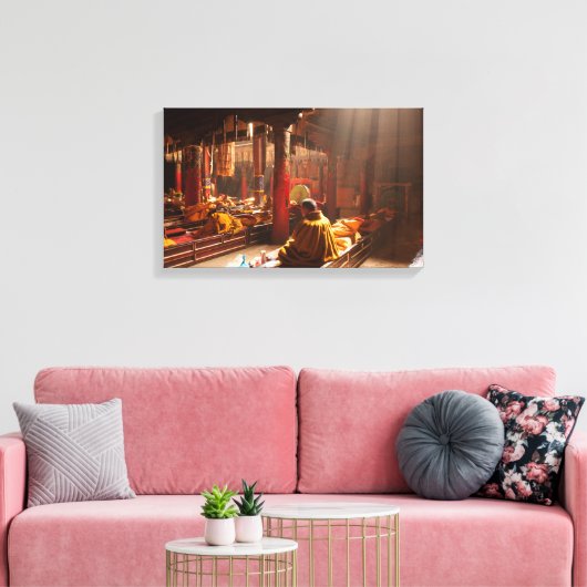 Tibetan Monk Canvas druk (Insitu (Woonkamer))