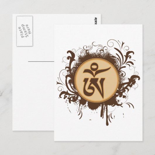 Tibetan Om Briefkaart (Voorkant / Achterkant)