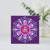 Tibetan Om in Lotus Throne Mandala Kaart (Staand voorkant)