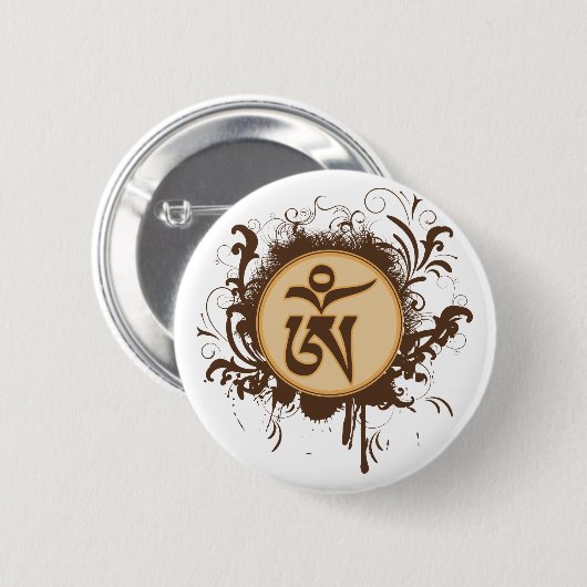 Tibetan Om Ronde Button 5,7 Cm (Voorkant /achterkant)