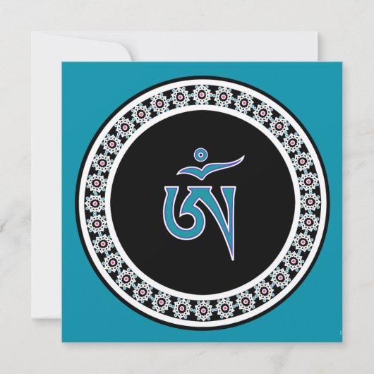 Tibetan Om Symbol in Jewel Ring Kaart (Voorkant)