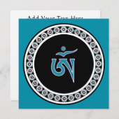 Tibetan Om Symbol in Jewel Ring Kaart (Voorkant / Achterkant)