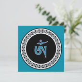 Tibetan Om Symbol in Jewel Ring Kaart (Staand voorkant)