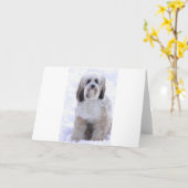 Tibetan Sabelmarter en het Wit van Terrier Kaart (Gele Bloem)