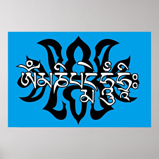 Tibetan Six True Mantra/Om Ma Ni Pad me Hum Poster (Voorkant)