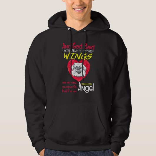 Tibetan Spaniel Angel zonder Wings Hoodie (Voorkant)
