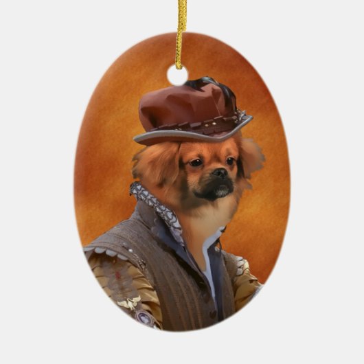 Tibetan Spaniel Baron Ornament (Voorkant)