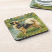 Tibetan Spaniel Bier Onderzetter (Linkerzijde)