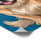 Tibetan Spaniel Dog Christmas Santa Hat Pet Dog Lo Poster (Hoek)