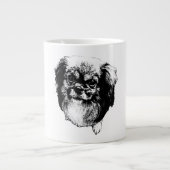 Tibetan Spaniel Dog Mug – Ink Style Portrait Grote Koffiekop (Voorkant)