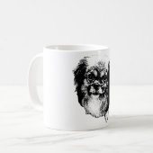 Tibetan Spaniel Dog Mug – Ink Style Portrait Koffiemok (Voorkant links)