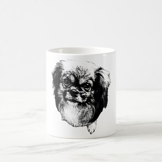 Tibetan Spaniel Dog Mug – Ink Style Portrait Koffiemok (Center)