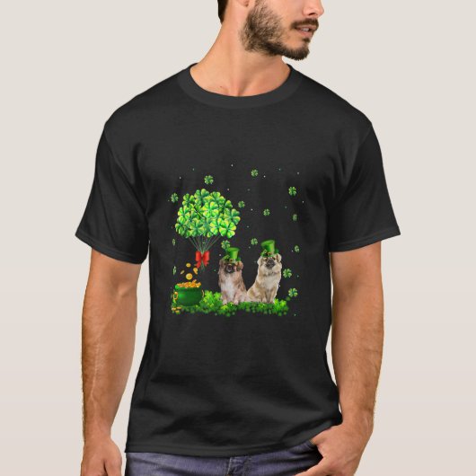 Tibetan Spaniel Dog St. Patrick's Day Cute Shamroc T-shirt (Voorkant)