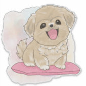 Tibetan Spaniel dog watercolor  Sticker (Voorkant)
