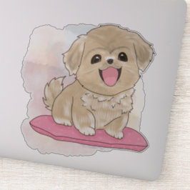 Tibetan Spaniel dog watercolor  Sticker