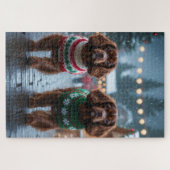 Tibetan Spaniel Dogs Christmas Snow Holiday Legpuzzel (Horizontaal)