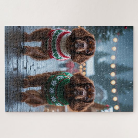 Tibetan Spaniel Dogs Christmas Snow Holiday Legpuzzel (Horizontaal)