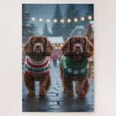 Tibetan Spaniel Dogs Christmas Snow Holiday Legpuzzel (Verticaal)