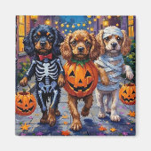 Tibetan Spaniel Dogs In Halloween Costumes Magneet (Voorkant)