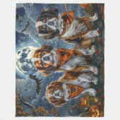 Tibetan Spaniel Halloween Griezelig Fleece Deken (Voorkant)