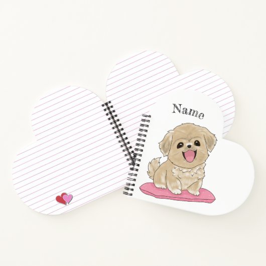 Tibetan Spaniel Hund mit Name Notitieboek (Binnen)