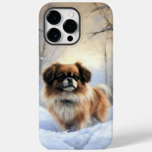 Tibetan Spaniel Laat het Sneeuwen Kerstmis Case-Mate iPhone 14 Pro Max Hoesje