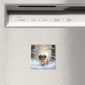 Tibetan Spaniel Laat het Sneeuwen Kerstmis Magneet (Insitu (Vaatwasser))