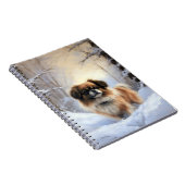 Tibetan Spaniel Laat het Sneeuwen Kerstmis Notitieboek (Rechterzijde)
