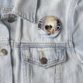 Tibetan Spaniel Laat het Sneeuwen Kerstmis Ronde Button 5,7 Cm (In situ)
