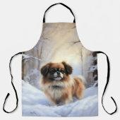 Tibetan Spaniel Laat het Sneeuwen Kerstmis  Schort (Voorkant)