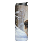 Tibetan Spaniel Laat het Sneeuwen Kerstmis Thermosbeker (Gedraaid links)