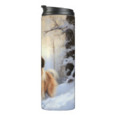 Tibetan Spaniel Laat het Sneeuwen Kerstmis Thermosbeker (Geroteerd rechts)