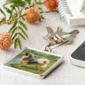 Tibetan Spaniel Sleutelhanger (Zijkant)