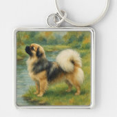 Tibetan Spaniel Sleutelhanger (Voorkant)