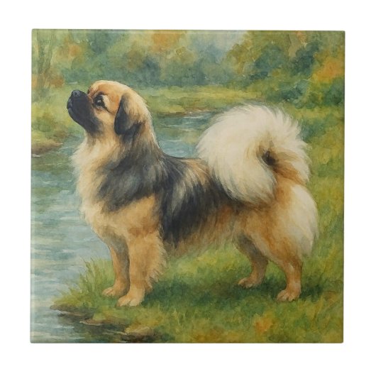 Tibetan Spaniel Tegeltje (Voorkant)