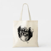 Tibetan Spaniel Tote – Ink Dog Portrait Art Tote Bag (Achterkant)