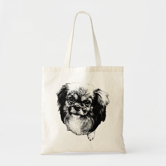 Tibetan Spaniel Tote – Ink Dog Portrait Art Tote Bag (Voorkant)
