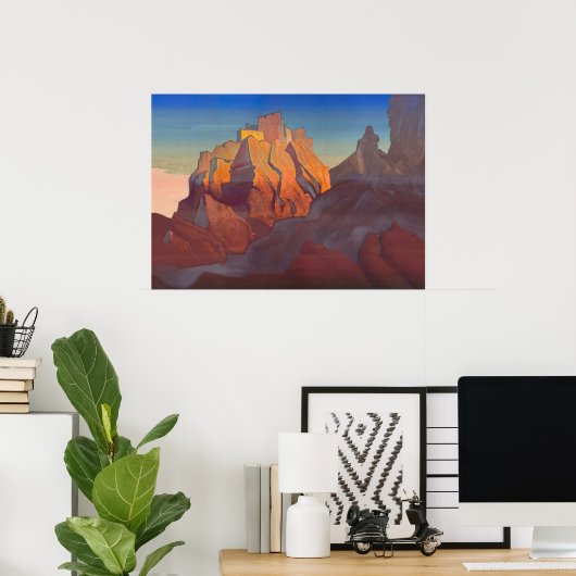 Tibetan Stronghold, Basgo, Nicholas Roerich Poster (Thuiskantoor)