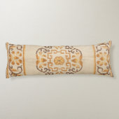 Tibetan Tan Yellow Brown  Lichaamskussen (Achterkant)