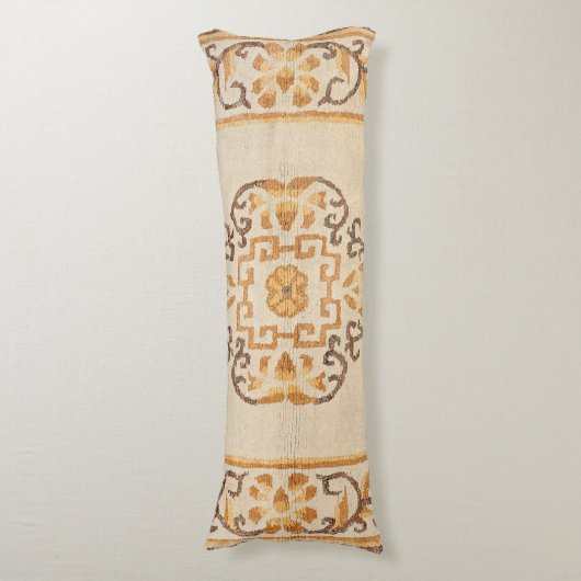 Tibetan Tan Yellow Brown  Lichaamskussen (Voorkant Verticaal)