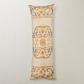 Tibetan Tan Yellow Brown  Lichaamskussen (Achterkant (Verticaal))